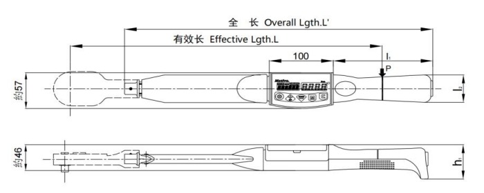10-50N.m无线WIFI扭力扳手外形尺寸图