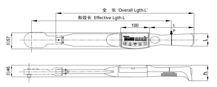 10-50N.m無線WIFI扭力扳手外形尺寸圖